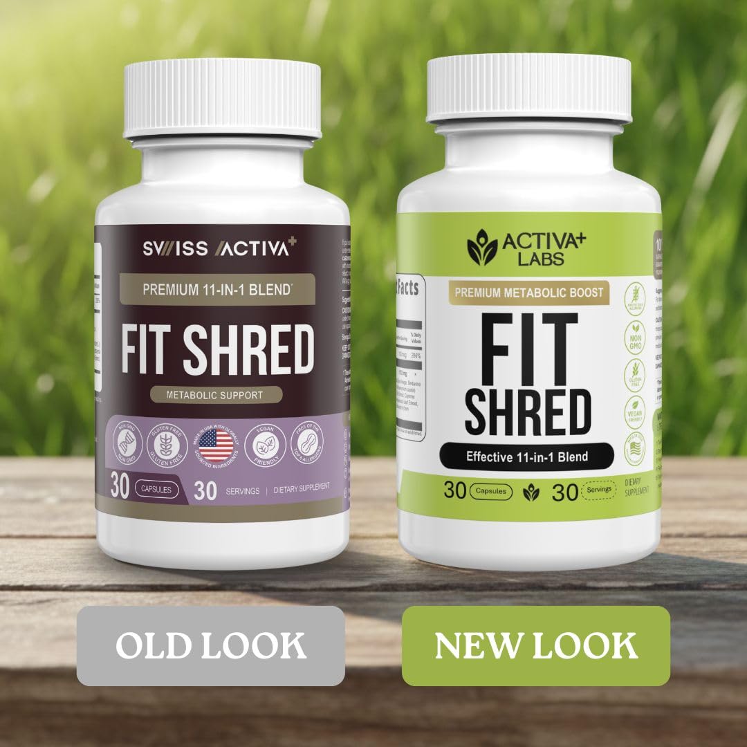 Activa Labs Fit Shred capsules closeup illustrating easy-to-take capsules.