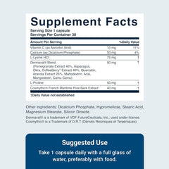 ActivatedYou Essential Skin Food bottle pour showing easy daily capsule intake for skin health.