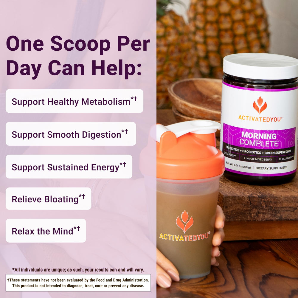 Mixed berry drink with ActivatedYou Morning Complete for a refreshing start.