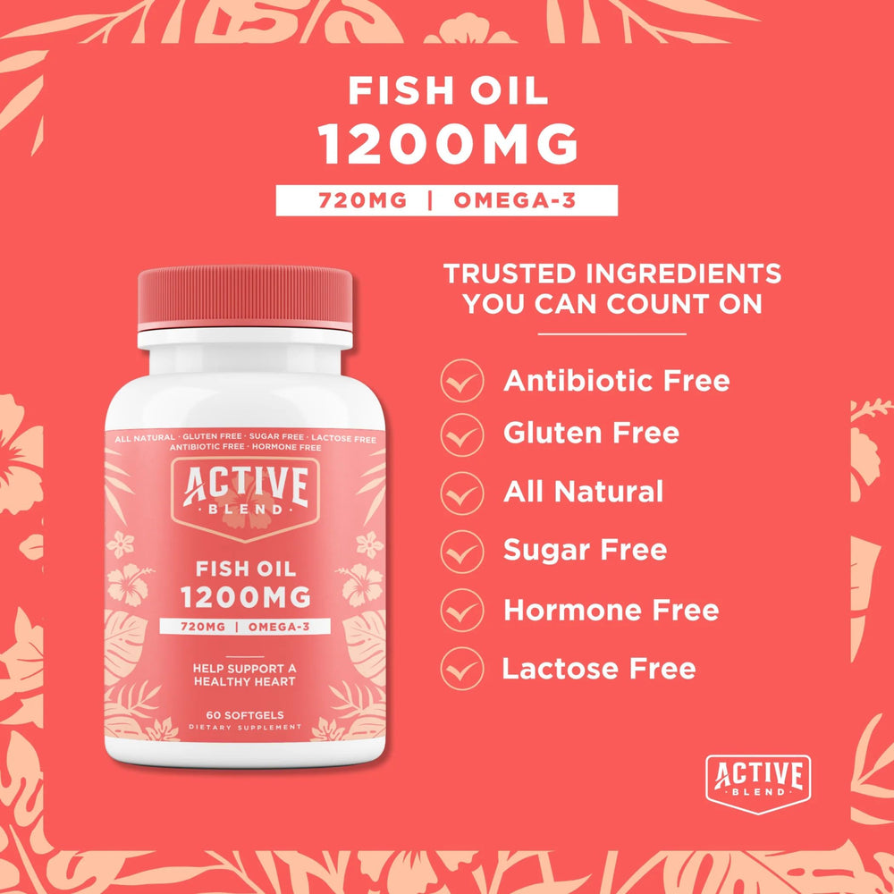 Active Blend Omega-3 label closeup confirms purity and dosage details