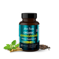 Active Bounty Ashwagandha bottle shows 1300mg formula for daily balance.