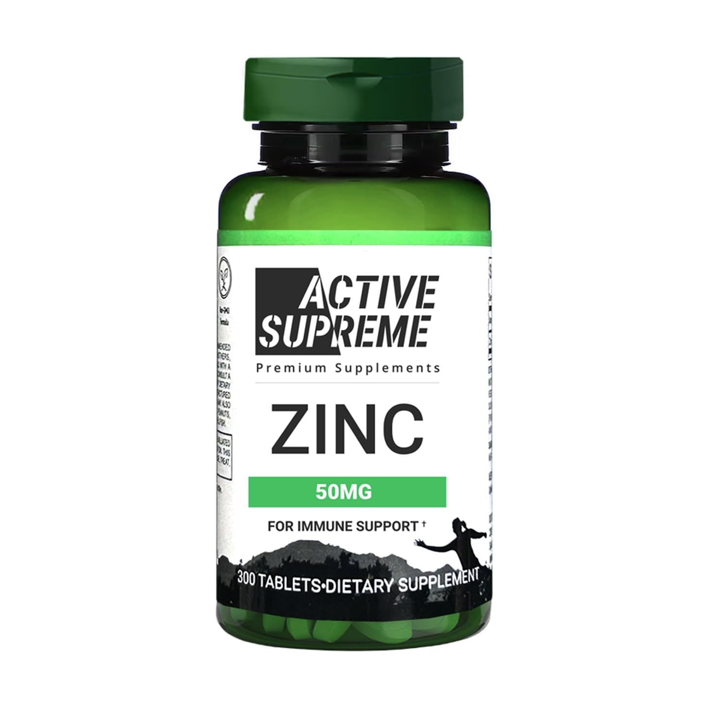 Active Supreme Zinc Citrate 50 mg tablets closeup for daily immune support