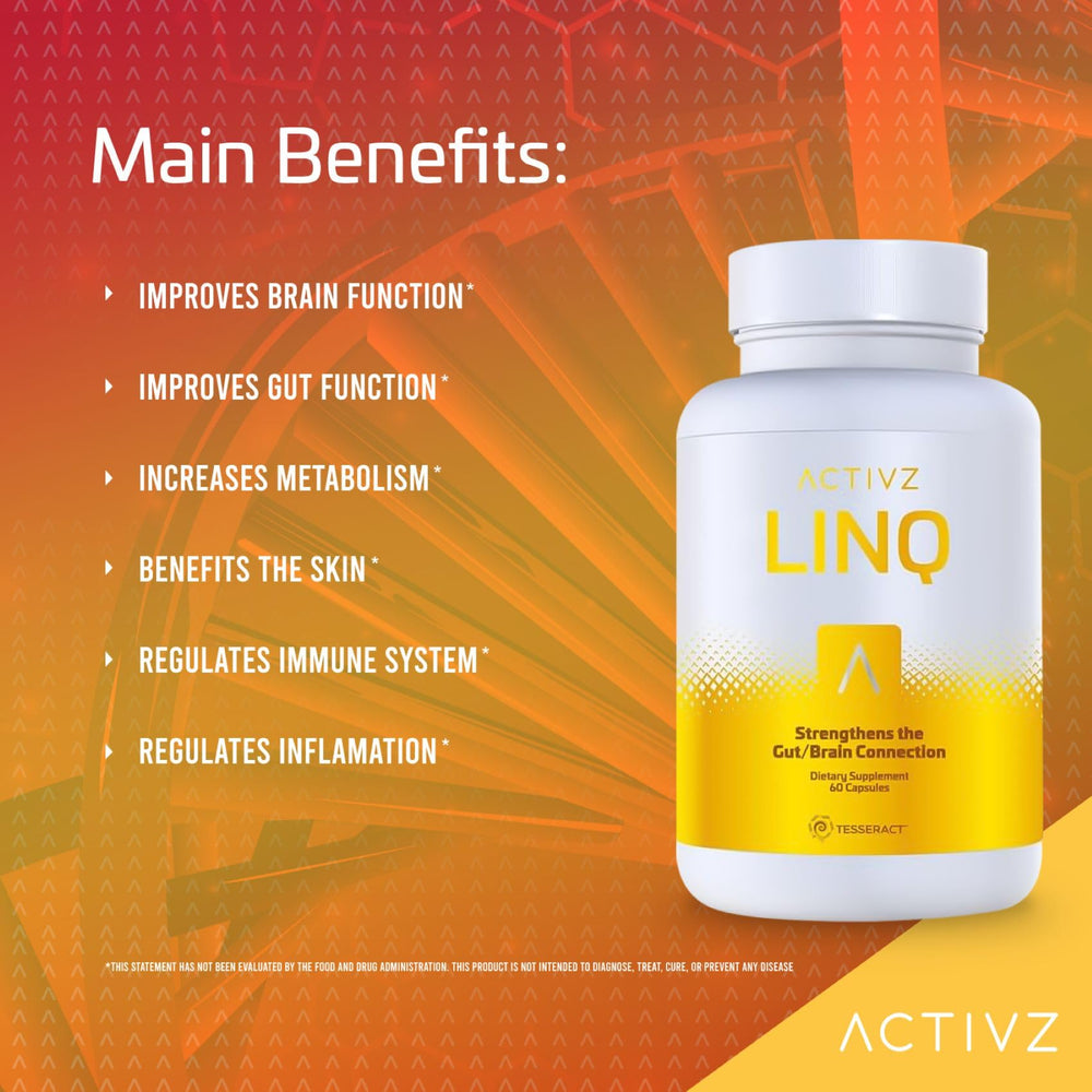 Activz LINQ capsules illustrating energy support and balanced digestion