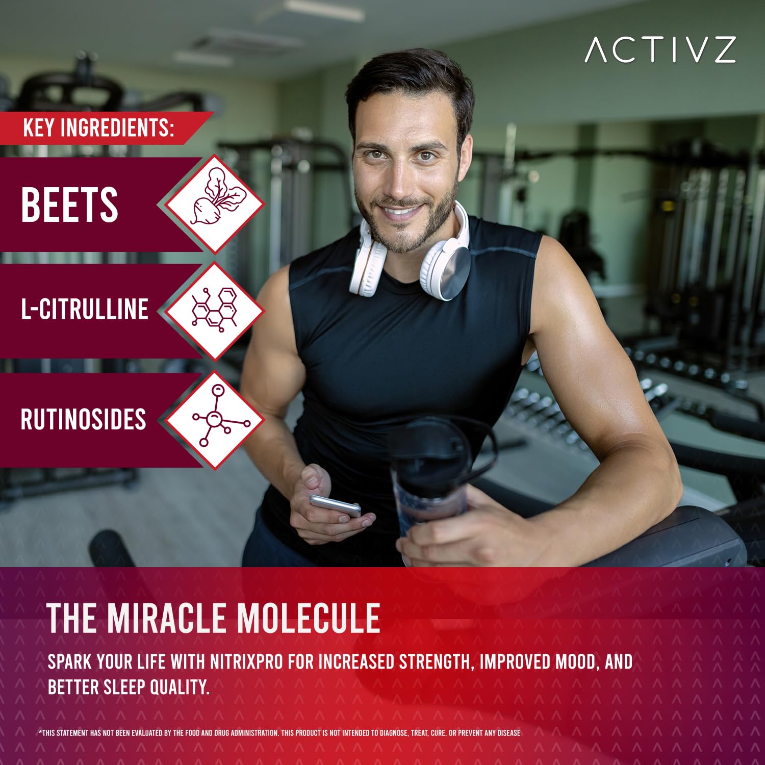 ACTIVZ NitroxPro CyLoc Dextrin image emphasizes steady energy delivery and easy mixing