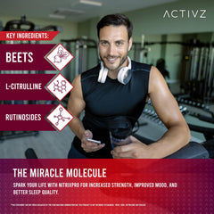 ACTIVZ NitroxPro CyLoc Dextrin image emphasizes steady energy delivery and easy mixing