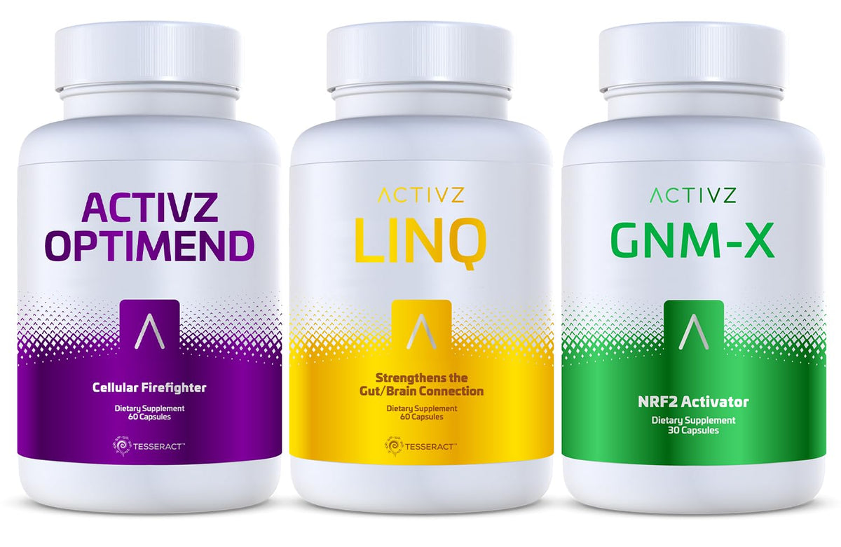 ACTIVZ Trifecta bundle front view showing three bottles for daily wellness.