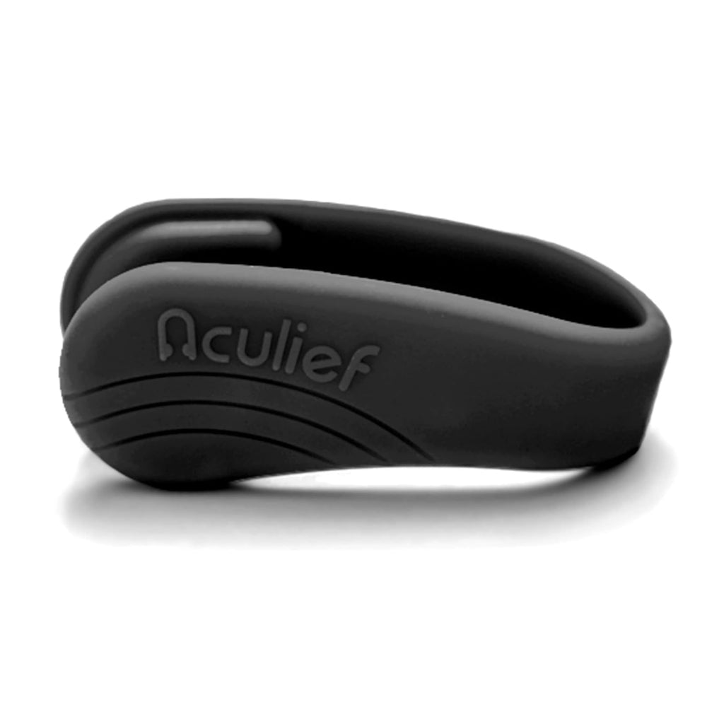 Aculief in-use on hand illustrates quick calm moments