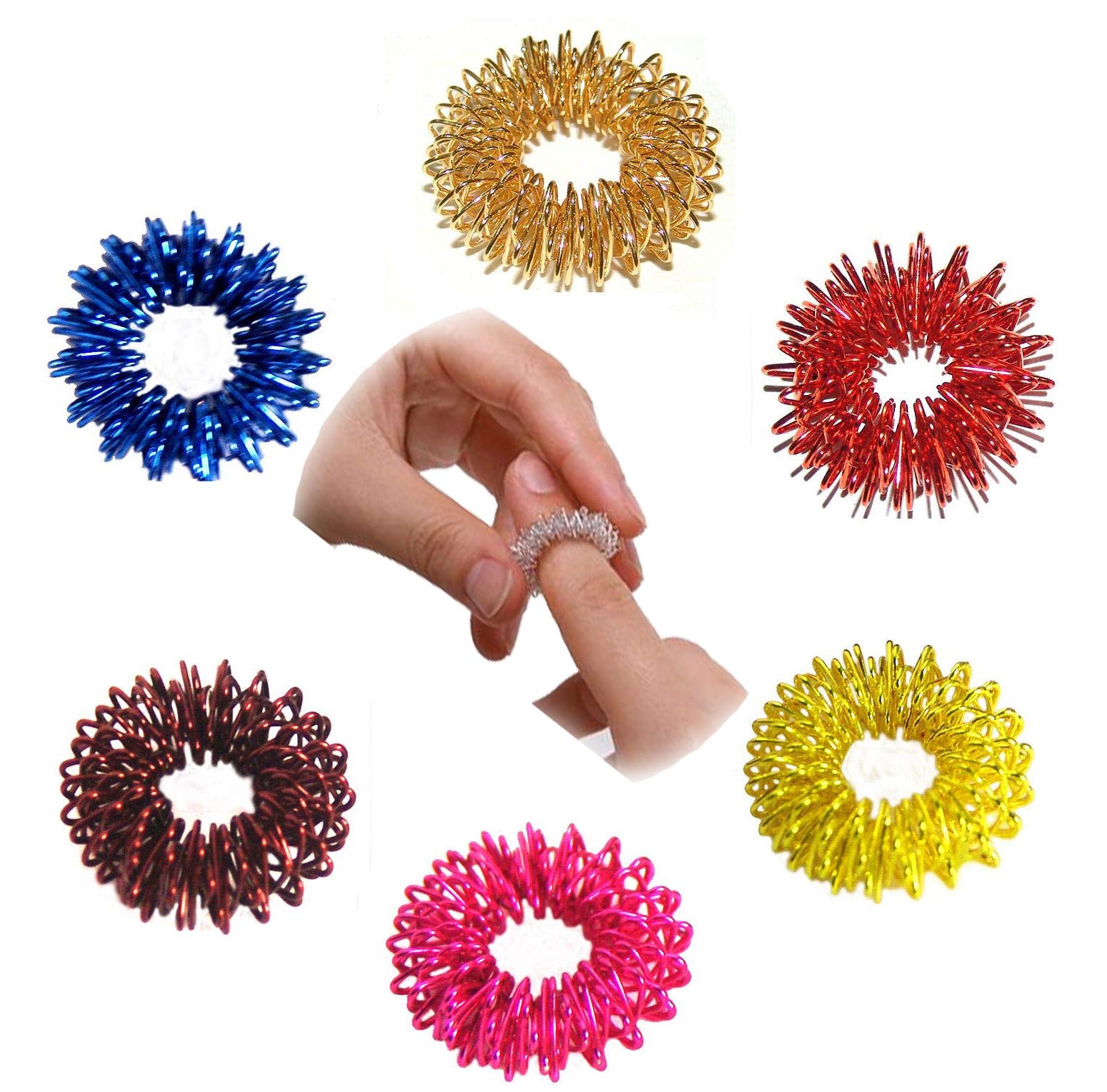 ACUPRESSURE Sujok free massage rings included with magnets for hand-based acupressure.