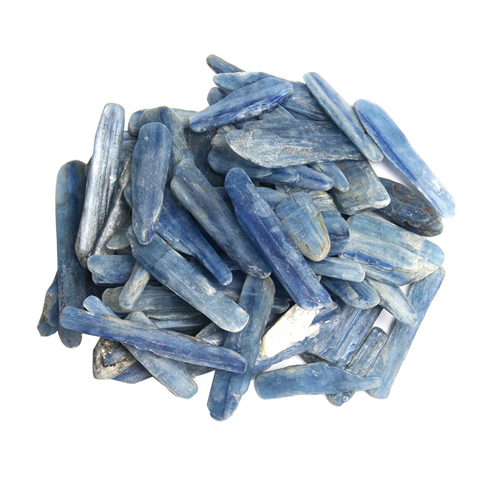 Acxico blue kyanite blade closeup showing natural color variation