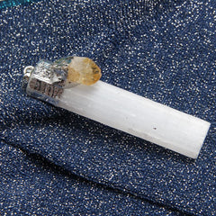 Acxico charged 925 silver necklace with natural crystal pendant worn daily for elegance
