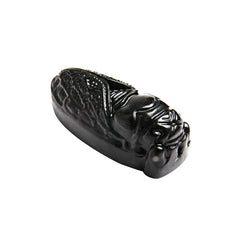 Acxico cicada pendant in dark green jade, calm energy and style