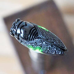 Acxico green jade cicada hand carved pendant for versatile wear