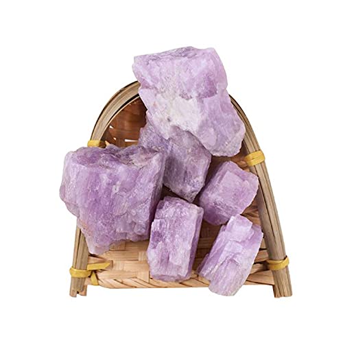 Acxico Kunzite rough stone on display stand emphasizes natural beauty