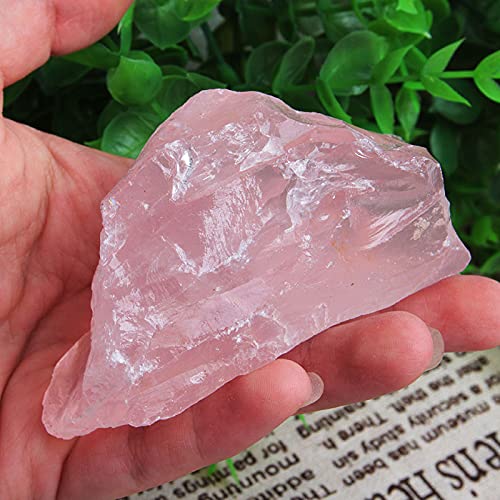 Acxico natural rose quartz decorative stone for display and energy.