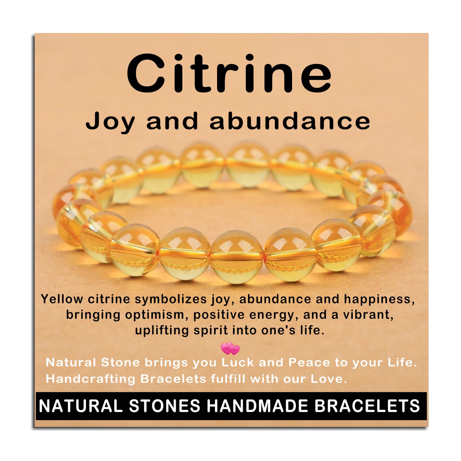 AD Beads Citrine Joy Abundance bracelet for daily wear with uplifting energy.