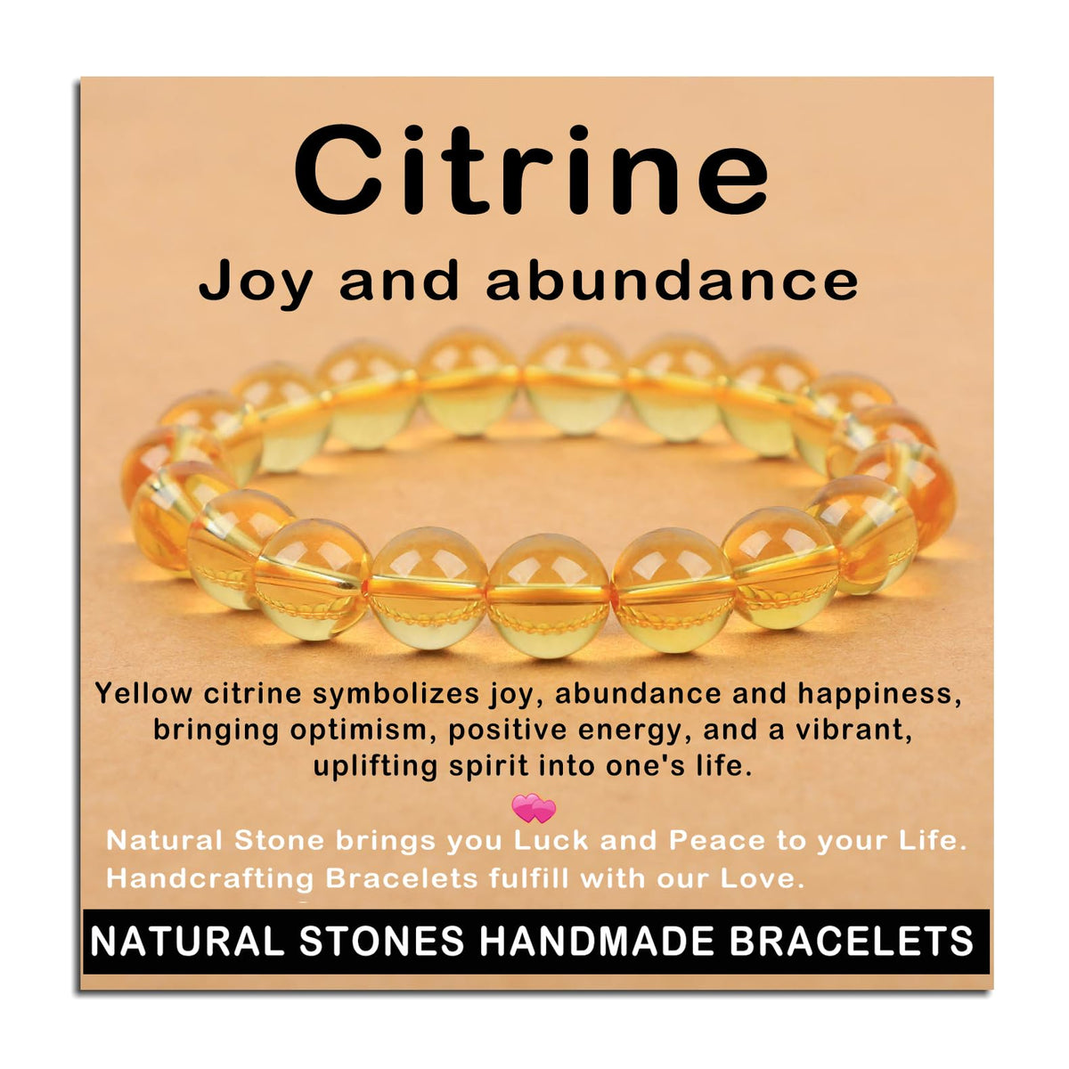 AD Beads Citrine Joy Abundance bracelet for daily wear with uplifting energy.