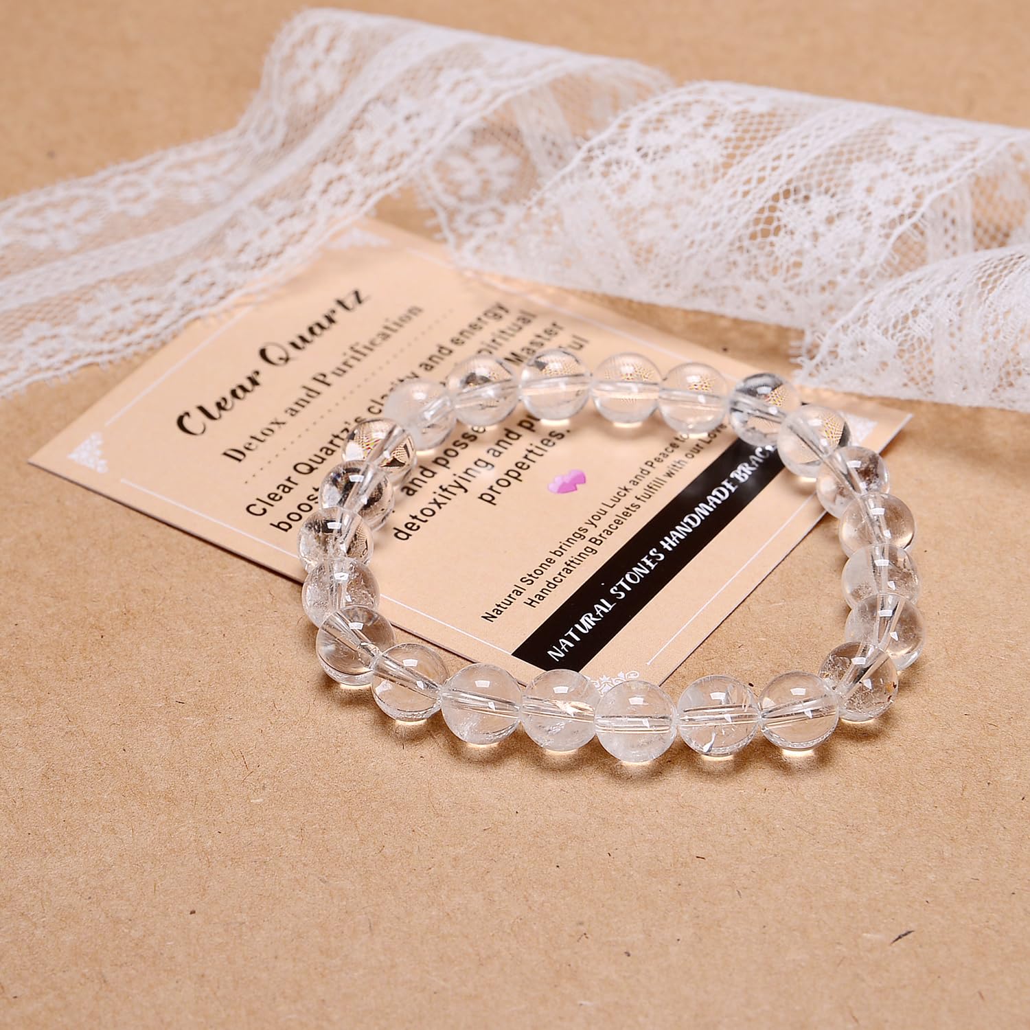 AD Beads Elastic-thread Bracelet detail shows durable, comfortable fit for everyday wear.
