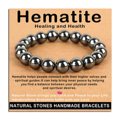 AD Beads hematite bracelet close-up, grounding style for daily wear