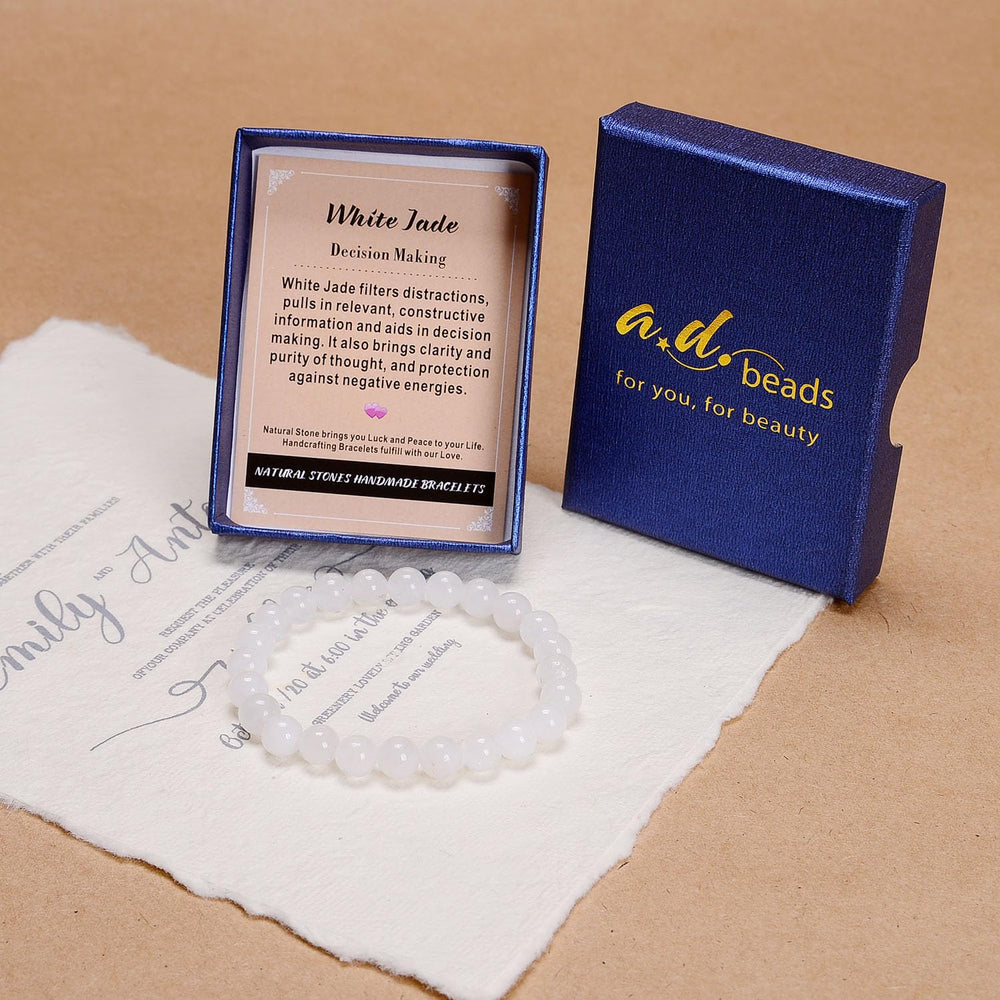 AD Beads seven-point-five-inch bracelet closeup demonstrates comfortable length and bead count.