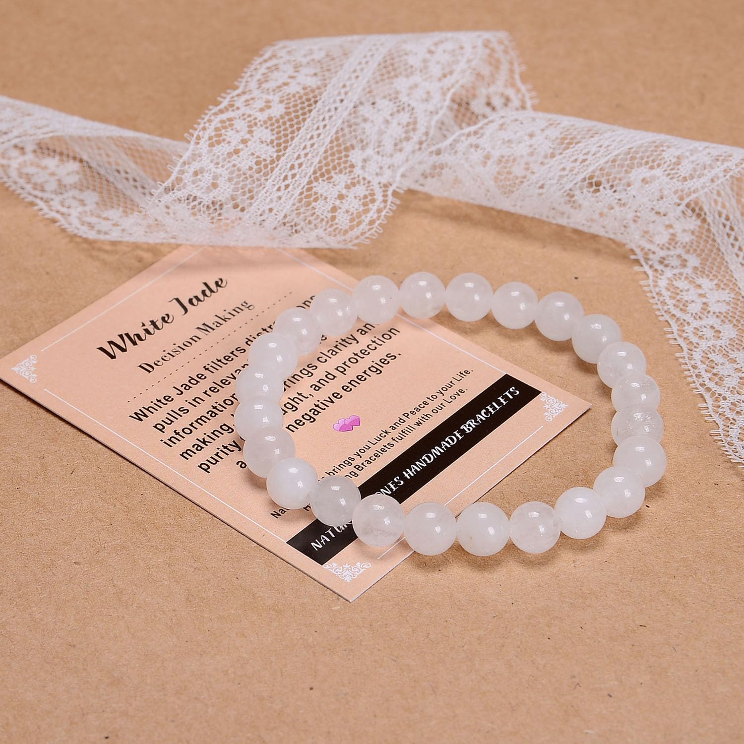 AD Beads wearable art bracelet closeup emphasizes natural stones and elegant design.