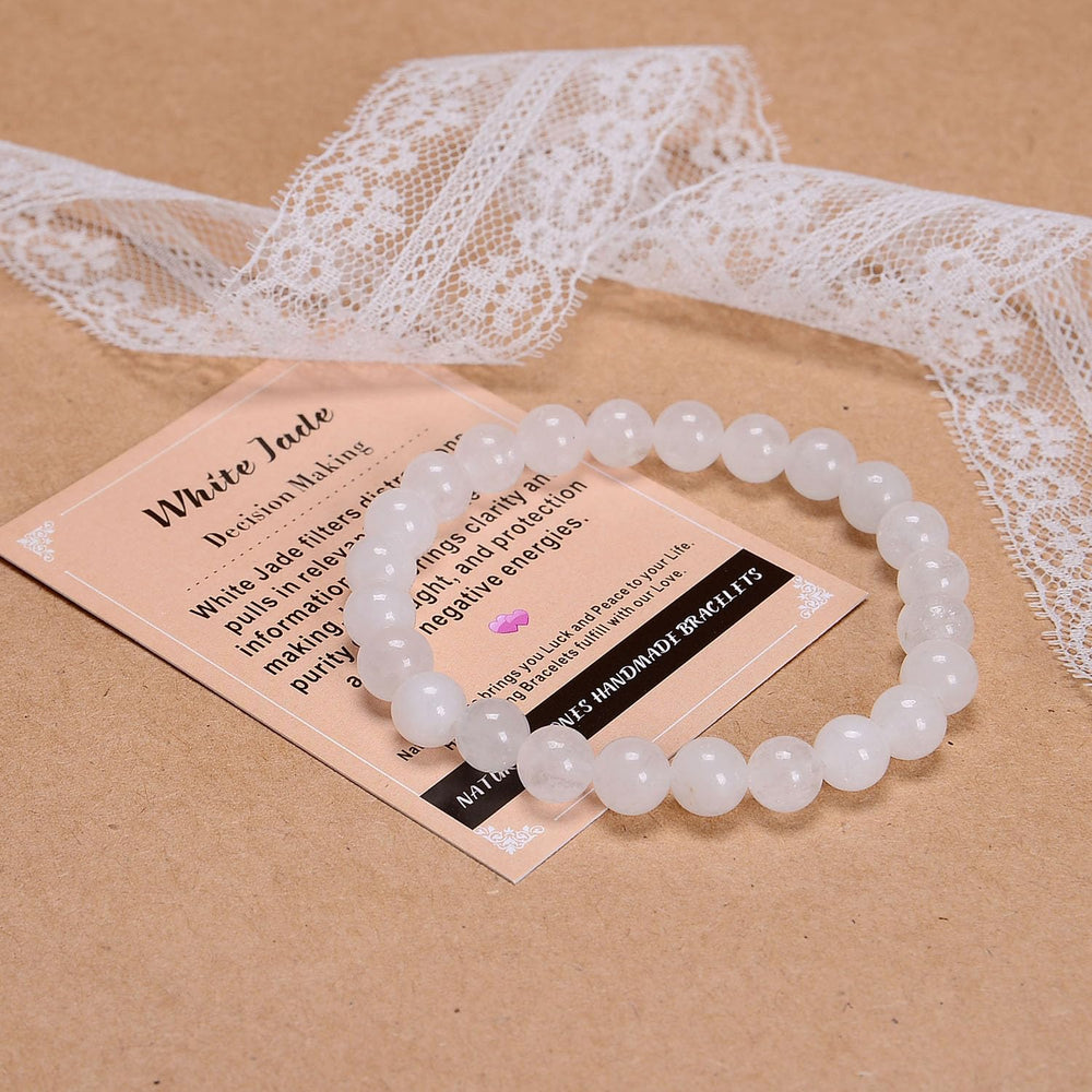 AD Beads wearable art bracelet closeup emphasizes natural stones and elegant design.
