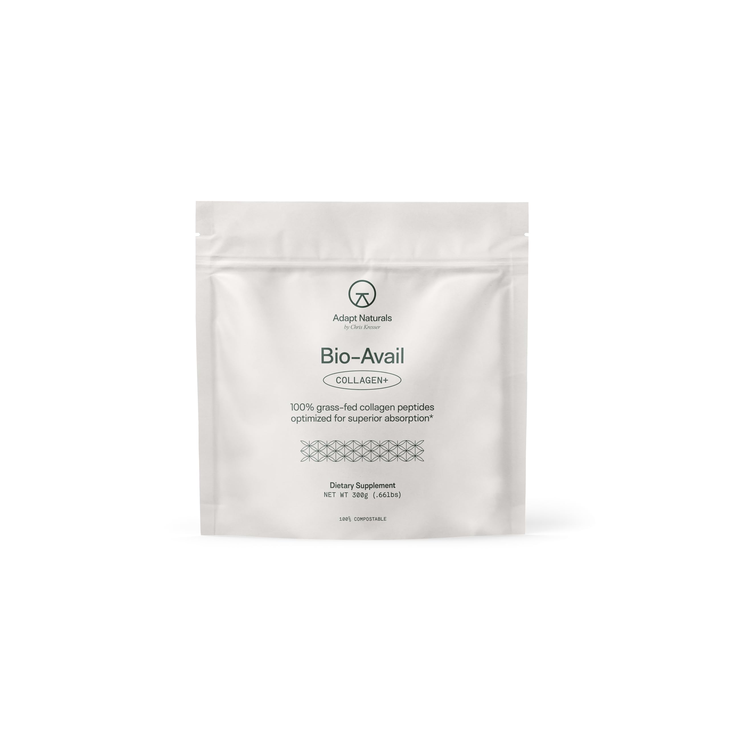 Adapt Naturals Bio-Avail Collagen+ scoop with glass for easy daily use and skin support