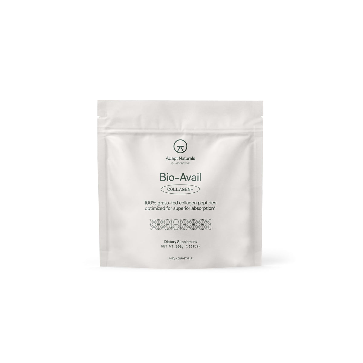 Adapt Naturals Bio-Avail Collagen+ scoop with glass for easy daily use and skin support