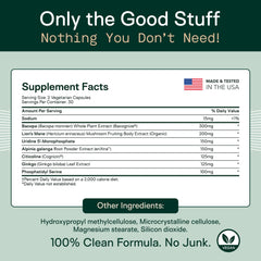 Adapt Naturals Luminous Mind label closeup highlighting premium ingredients.