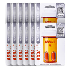 Addall Rapid Release bottle and capsules for focused energy during study sessions.