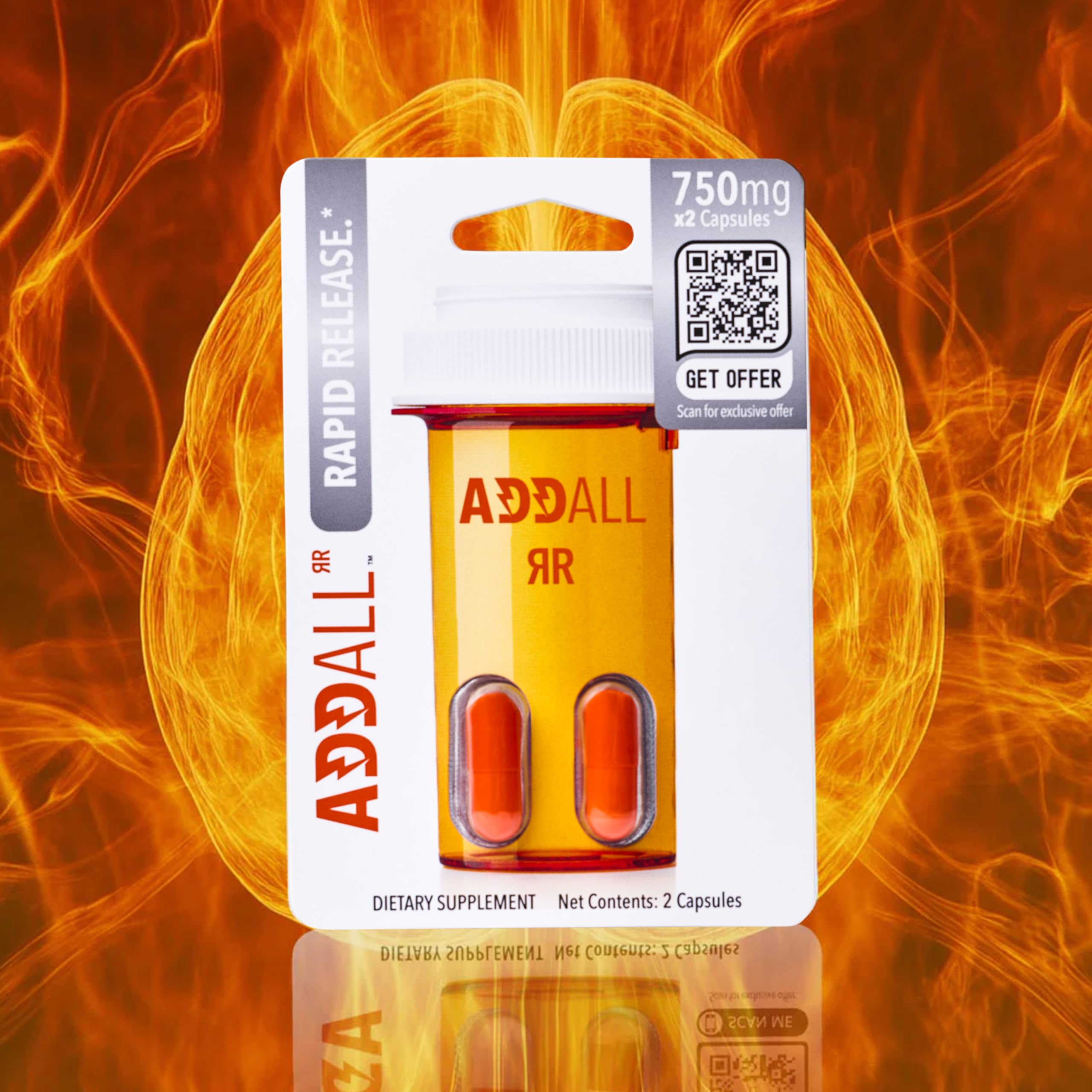 Travel-friendly Addall Rapid Release package for on-the-go cognitive help.
