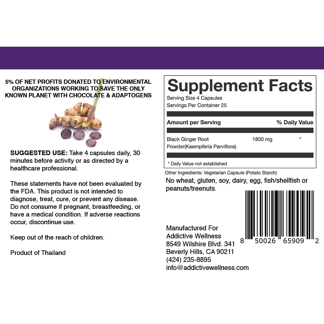 Closeup of Addictive Wellness Black Ginger capsules showing capsule texture.