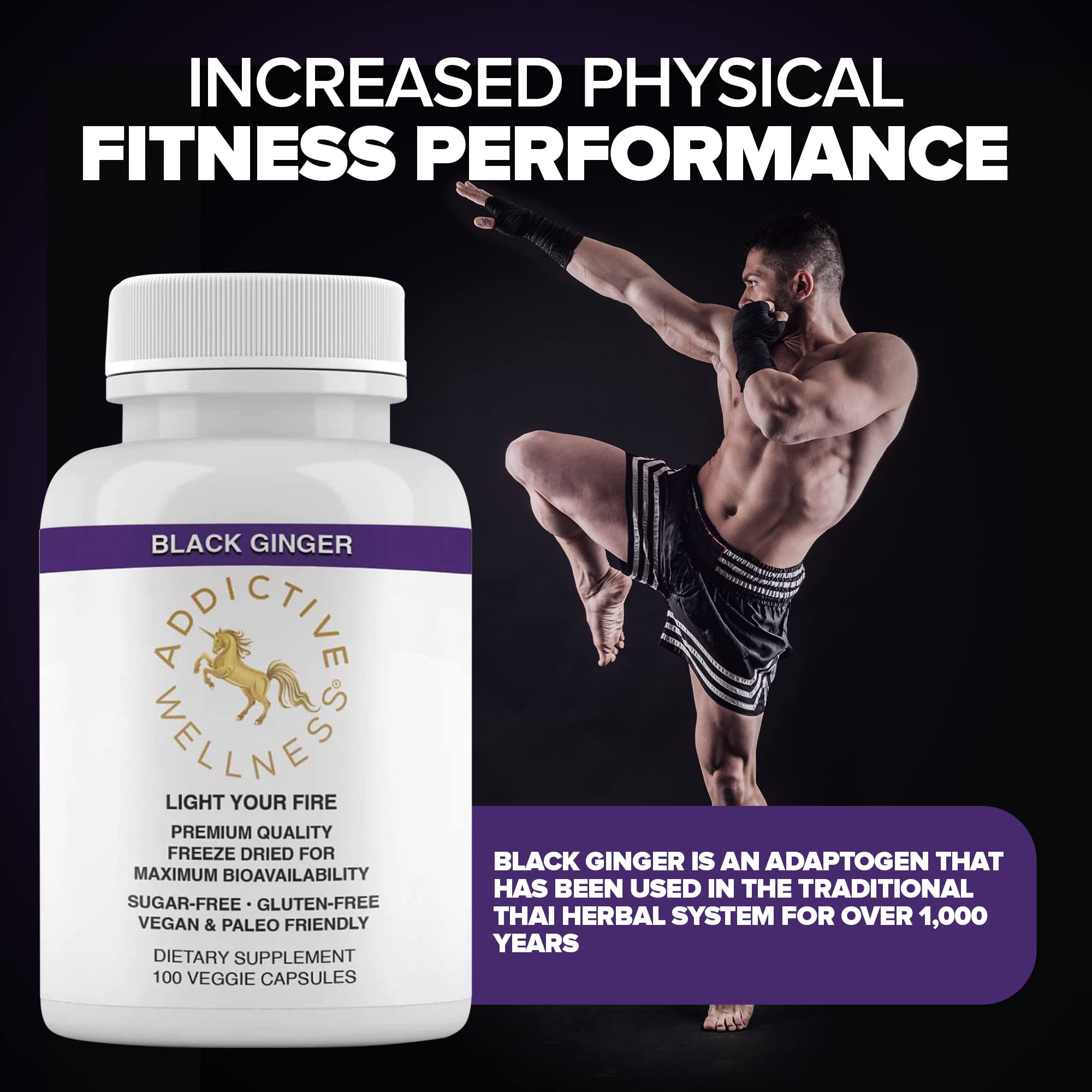 Addictive Wellness energy capsules training scene for active individuals.