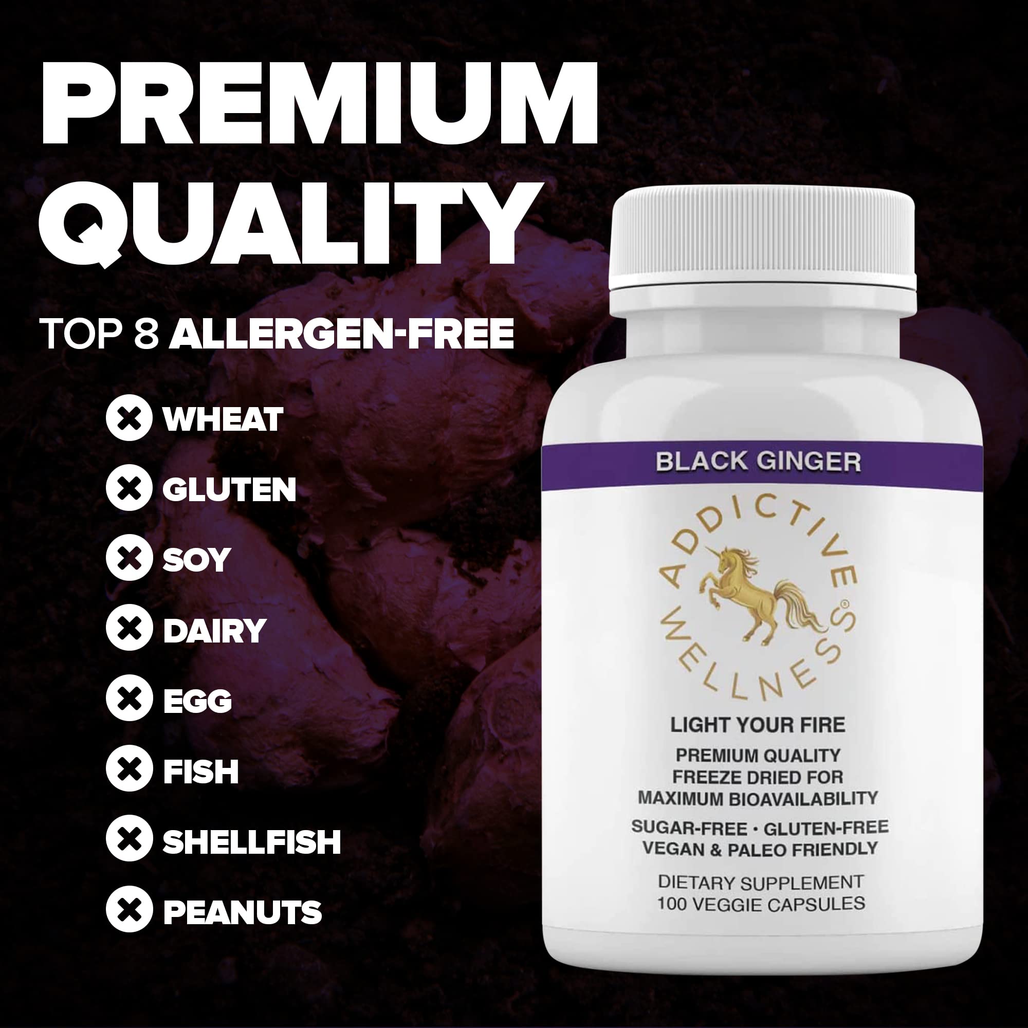 Addictive Wellness USA-based brand packaging on display.