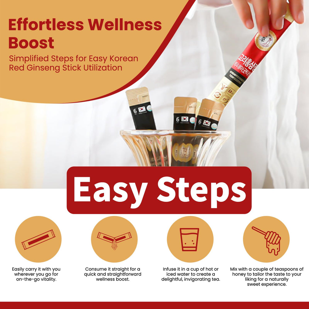Addung red ginseng stick open and dissolve for quick energy lift.
