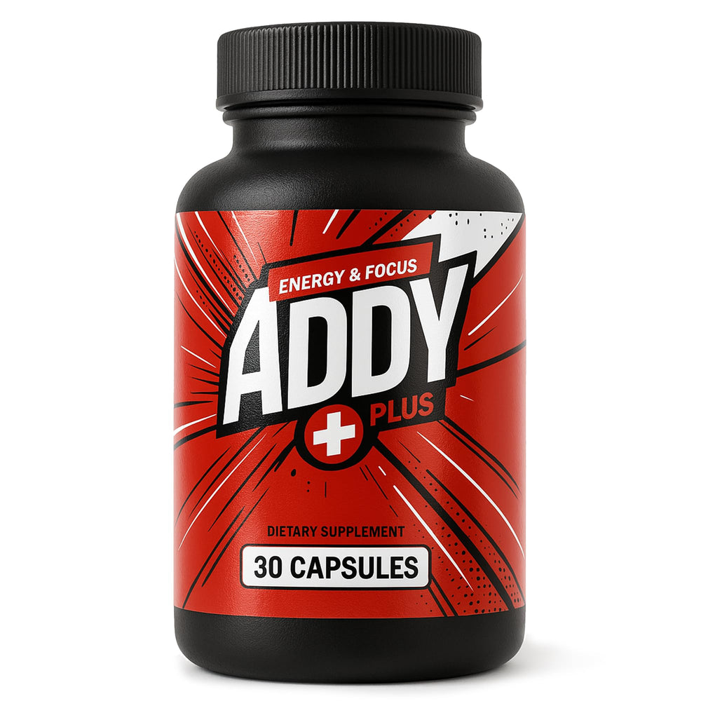 Addy Plus bottle close-up for sharper focus during study
