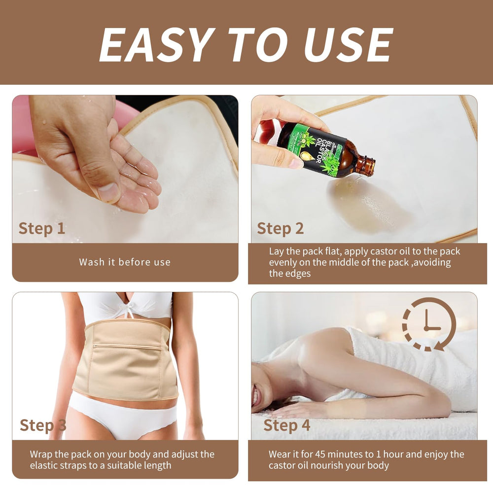 ADEQUAS Castor Oil Pack Wrap leg-right flexible design for comfortable movement