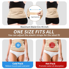 ADEQUAS Castor Oil Pack Wrap waist secure, adjustable support for midsection wear