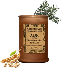 ADK Balsam & Cedar candle pour shows a clean burn with woodsy fragrance.
