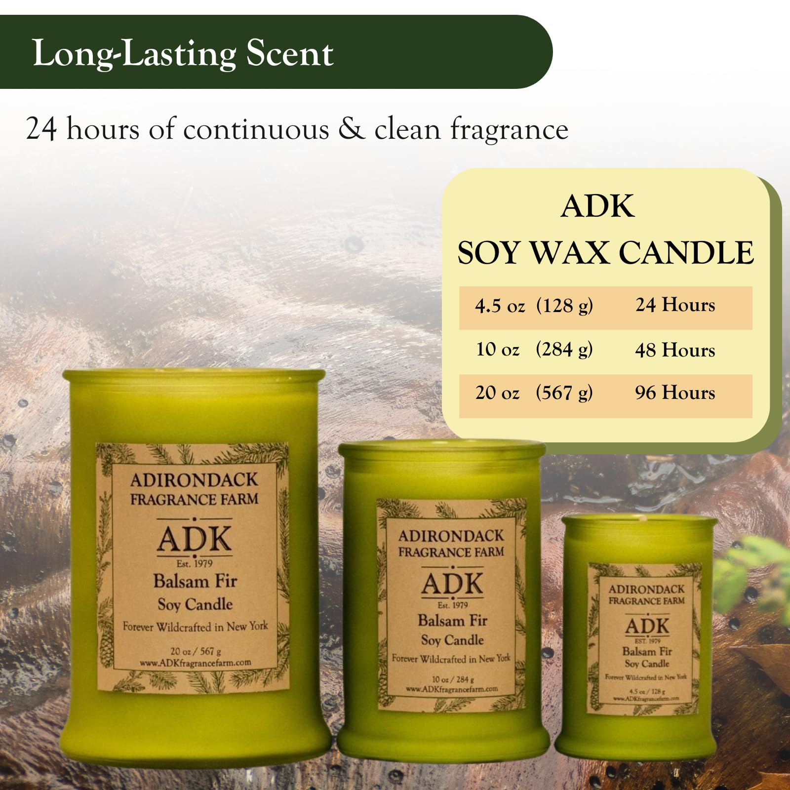 ADK Balsam & Fir Candle room decor adding rustic elegance