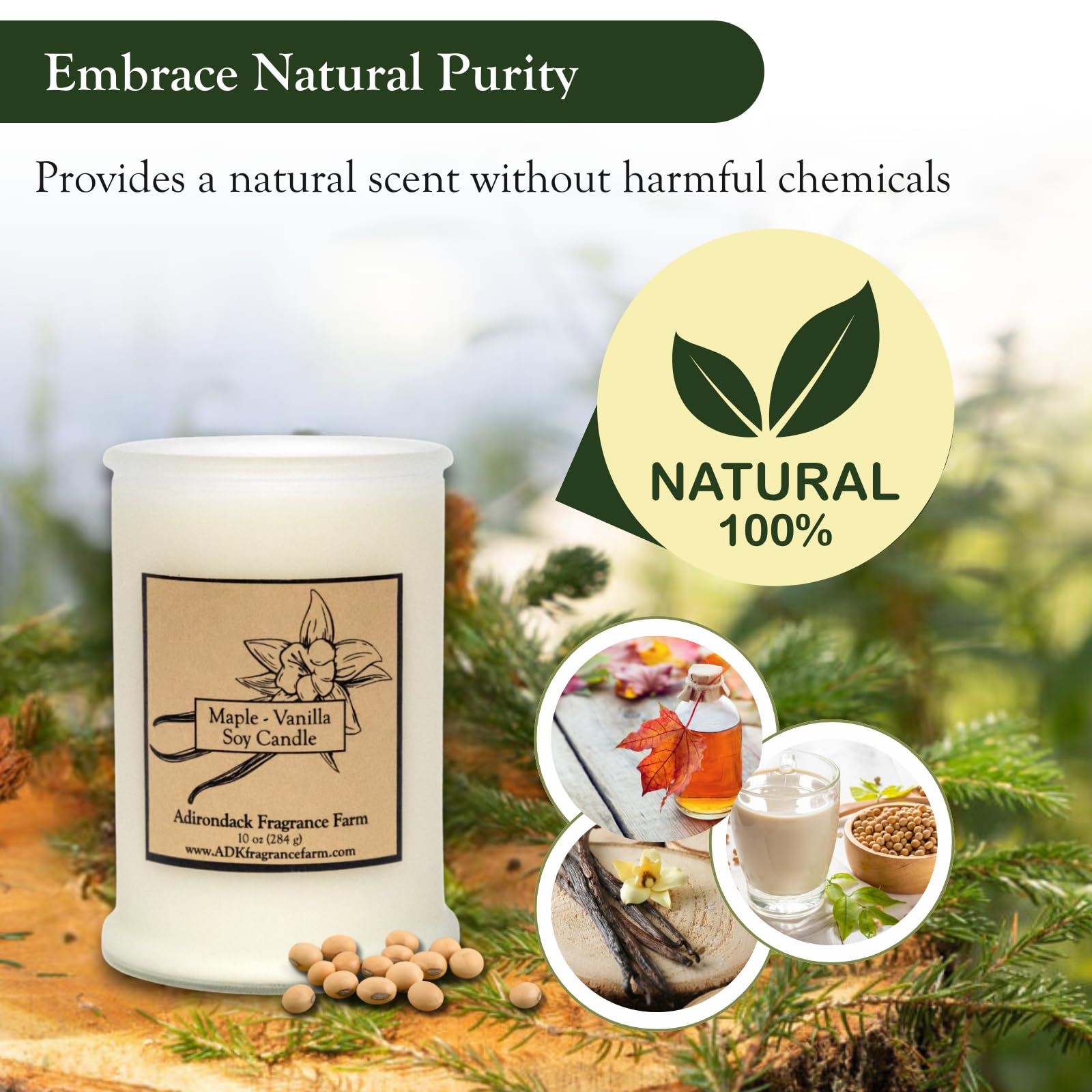 ADK Maple Vanilla candle glow creating a relaxing ambience in a living room
