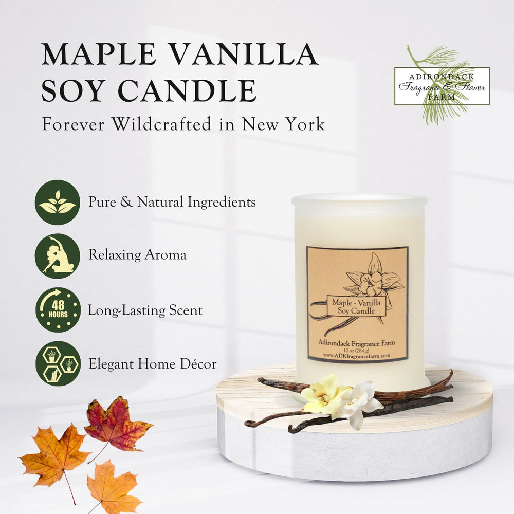 ADK Maple Vanilla candle wax jar with clean burn and fragrance
