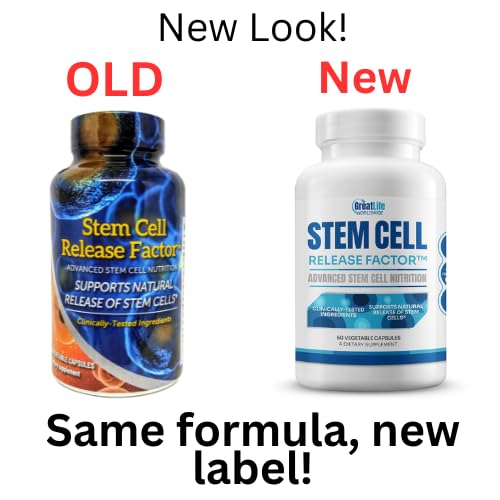 ADN Stem Cell Release Factor bottle label showing ingredient highlights and usage details