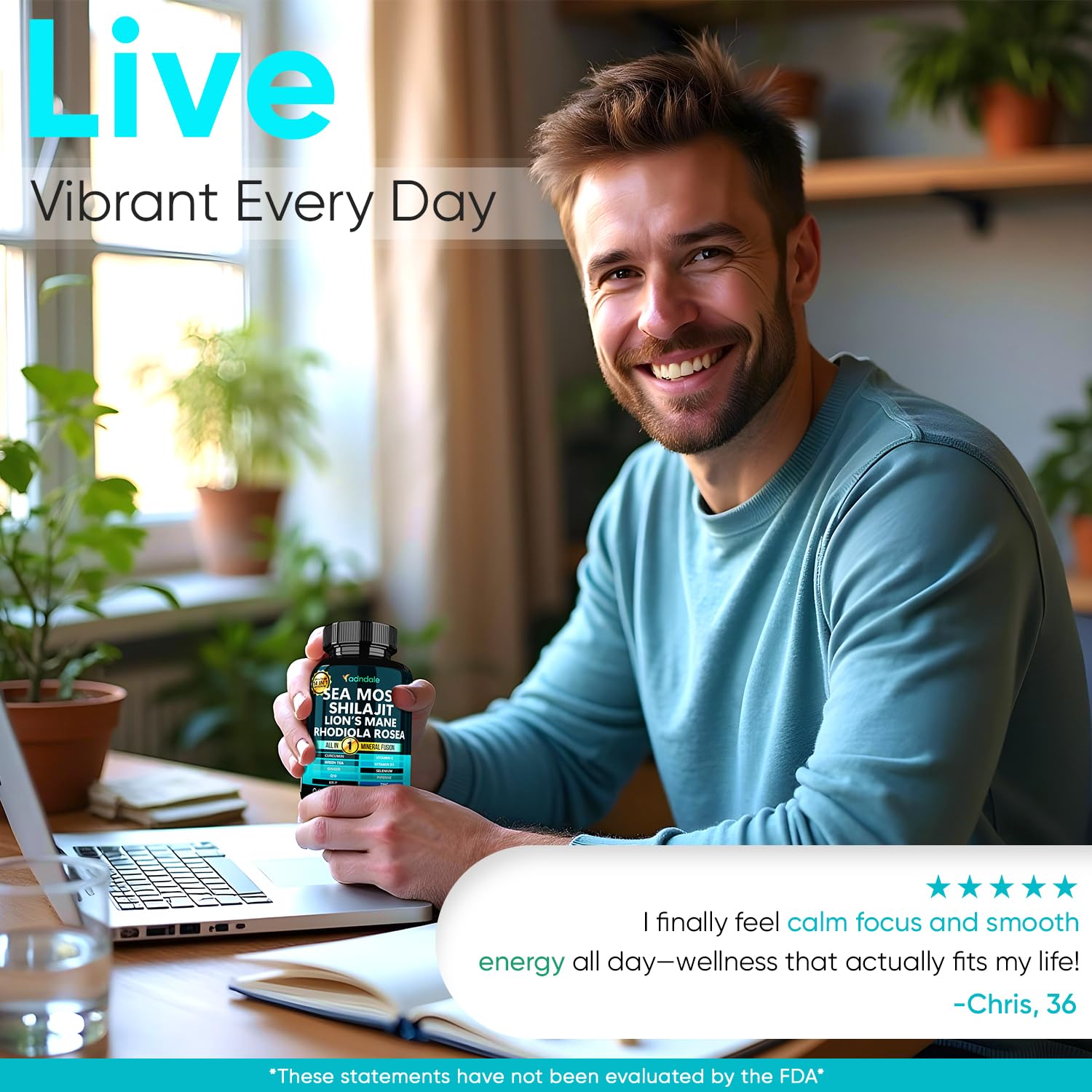 Person taking Adndale capsules during a busy morning routine