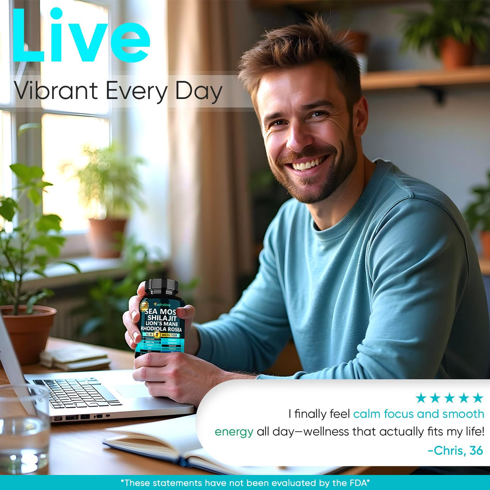 Person taking Adndale capsules during a busy morning routine