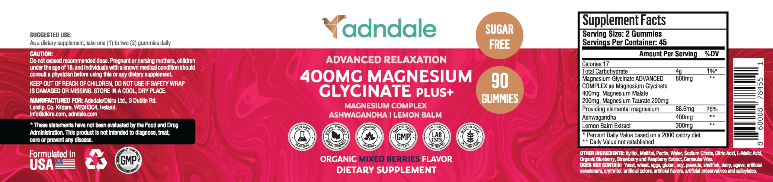 Adndale Daily-use relaxation plan visualization suggesting consistent support.