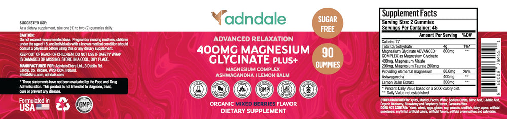 Adndale Daily-use relaxation plan visualization suggesting consistent support.