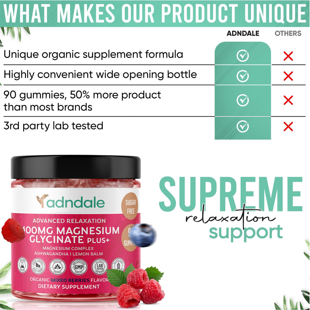 Adndale Family-friendly gummies with adults and kids taking a daily chew.