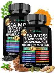 Adndale Sea Moss bottle close-up for daily energy potential.