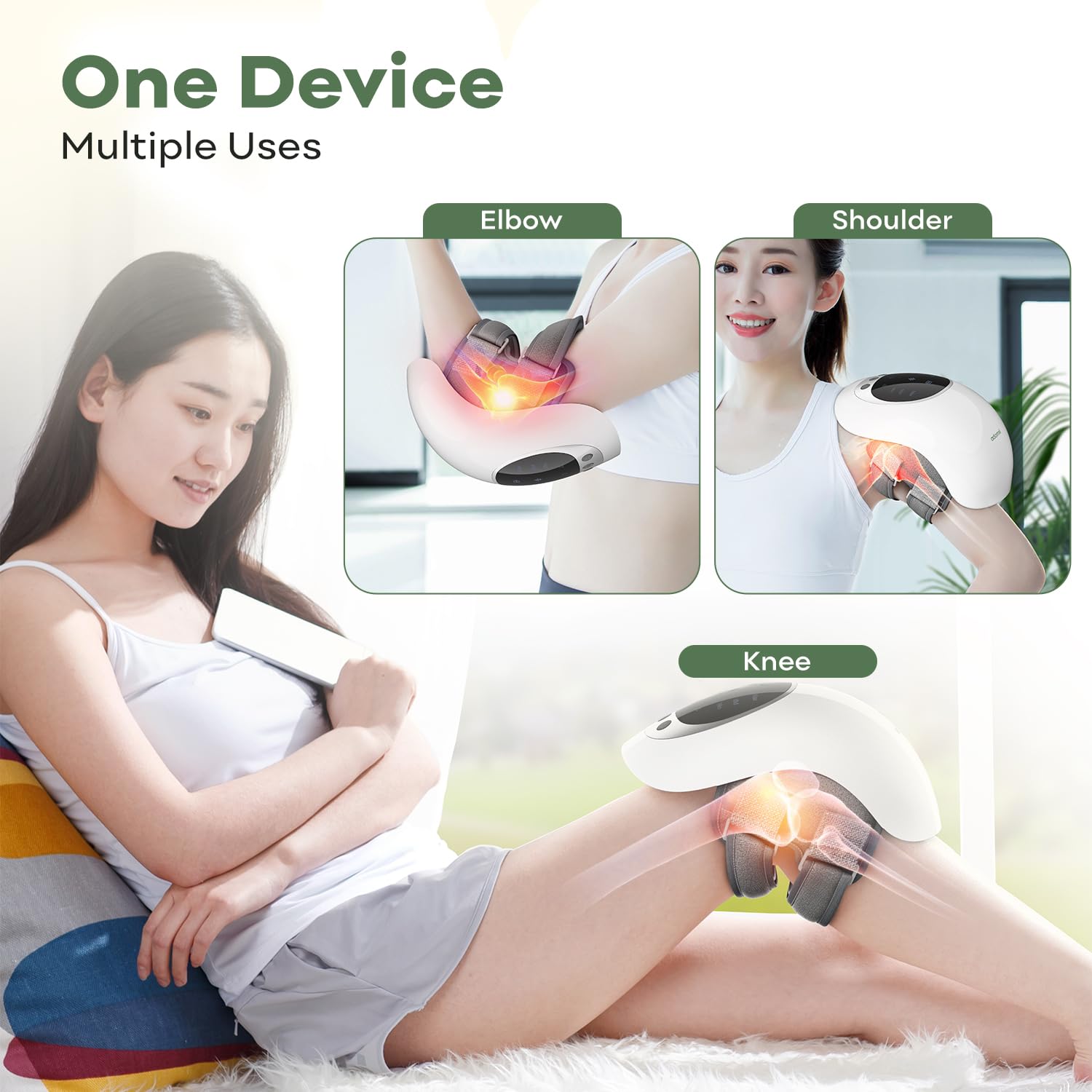 adomii portable knee massager shown in compact form for on the go use
