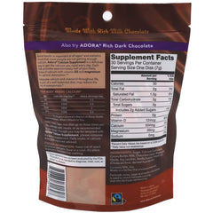 Close-up of Adora Calcium Supplement disk highlights calcium, vitamin D3, and magnesium content.